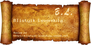 Blistyik Levendula névjegykártya